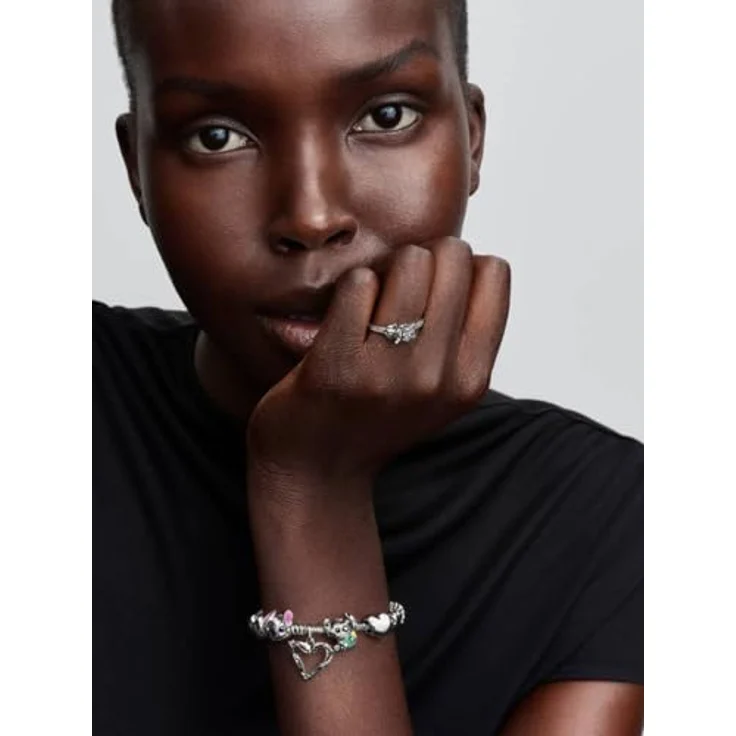 PANDORA Charm Disney Stitch & Scrump Anhänger, 925 Sterling Silber mit grünem Murano Glas und farbenfroher Emaille, kompatibel mit Moments, 794554C01 – Bild 5