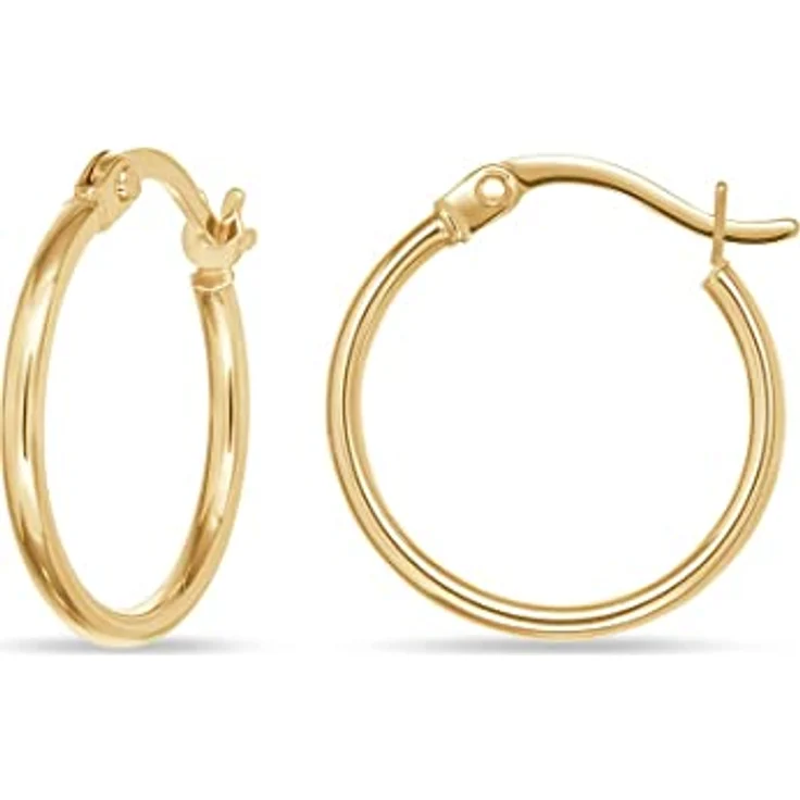 FAVS Damen-Creolen 375er Gelbgold, klassischer Ohrschmuck mit 1,7 cm Länge und 16 mm Durchmesser, in Geschenkbox – Bild 3