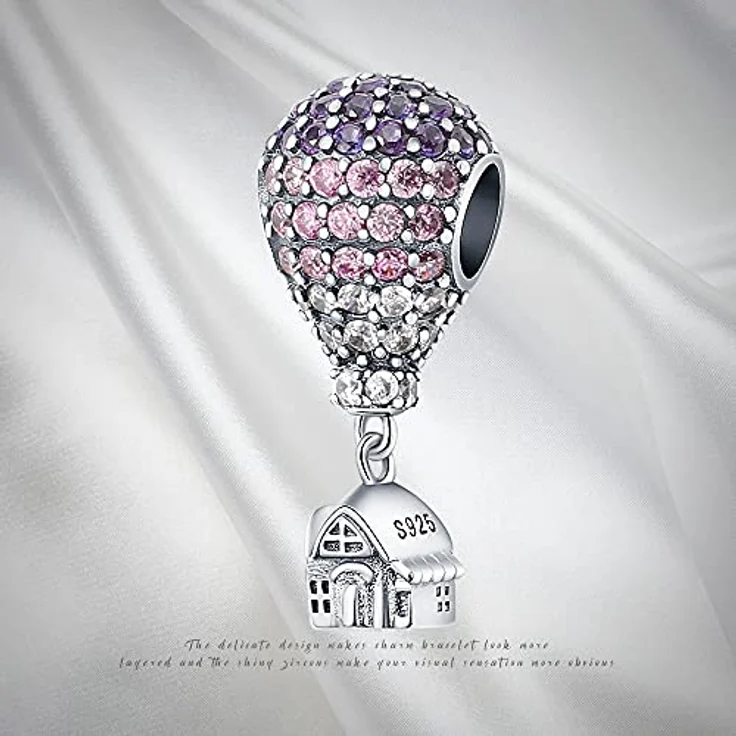 Pandach Damen Charm Anhänger 925 Sterling Silber mit Zirkonia, kompatibel mit europäischen Armbändern und Halsketten – Bild 4