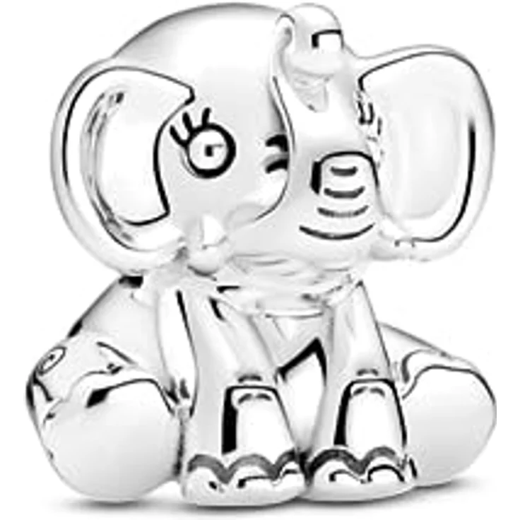 PANDORA Friends Ellie, Charm Elefant aus Sterlingsilber, handveredelt mit liebevollen Details – Bild 1