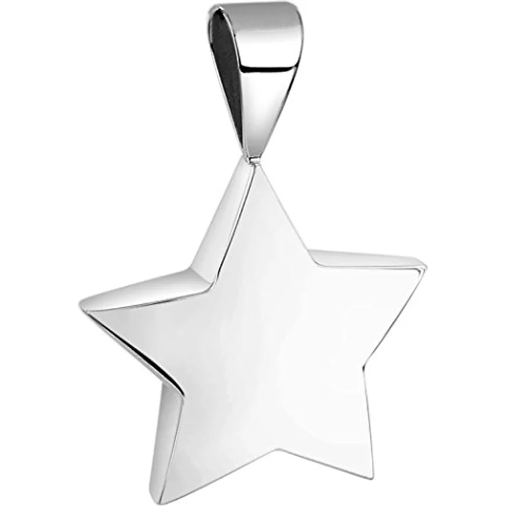 Nenalina Stern Anhänger für Damen, glänzend in 925 Sterling Silber, 20 mm x 15 mm, Kettenanhänger – Bild 1
