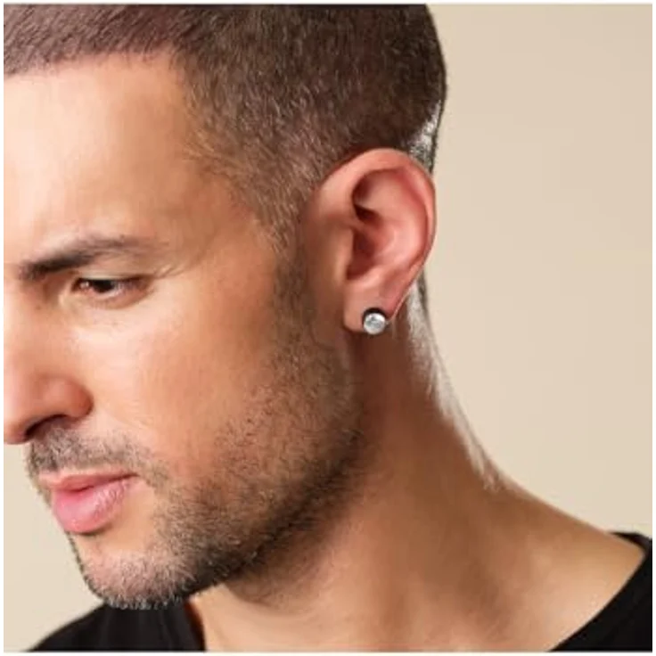 FAVS Herren-Ohrstecker Edelstahl mit 2 Zirkonia, 0,9 cm, in Geschenkbox – Bild 4