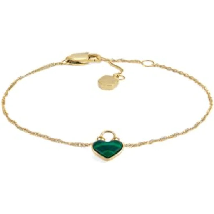 FOSSIL Damen Edelstahl Kettenarmband mit Karabinerverschluss, goldfarben, poliert – Bild 1