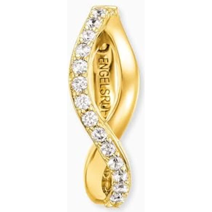 Engelsrufer Damen Creole Paradise, vergoldetes Sterling Silber mit 30 Zirkonia Steinen, Clipverschluss, nickelfrei, 16,5 mm, ERE-PARADISE-ZI-G-CR – Bild 2