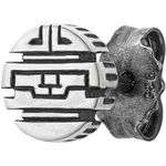 caÏ Herren Single Ohrstecker 925/- Sterling Silber, matt oxidiert, 0,7cm, ohne Stein, weiß