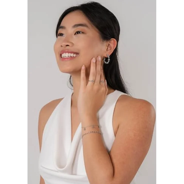 Purelei Filigranes Armband mit 7 Anhängern, Edelstahl vergoldet, verstellbar 16–20 cm, inspiriert von Natur & Element Erde, Silber – Bild 5