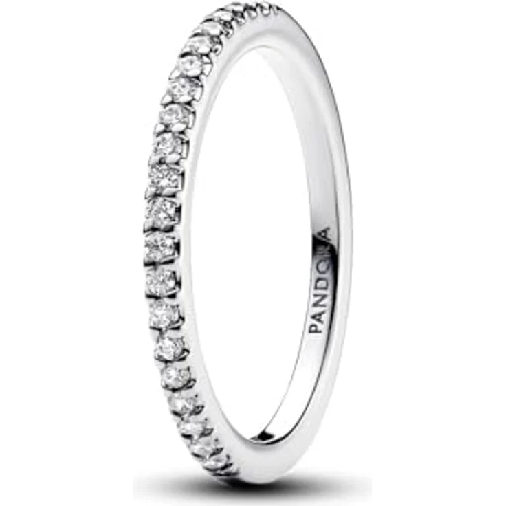 PANDORA Timeless Funkelnder Band-Ring aus Sterling Silber mit Cubic Zirkonia, Größe 56, quadratisches Profil – Bild 2