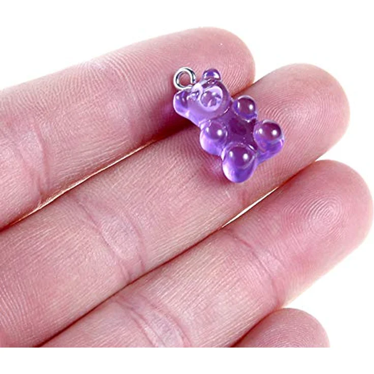 Feelava 100 Stück Bär Anhänger aus Kunstharz, bunt, 10 Farben, perfekt für DIY Schmuck und Handwerk – Bild 5