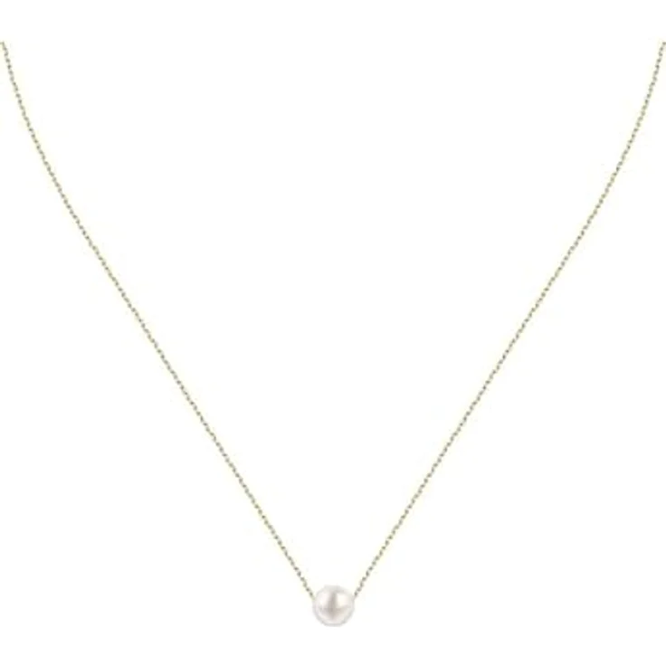 CHRIST Damen-Halskette 585er Weißgold mit Süßwasserperle, One Size – Bild 3