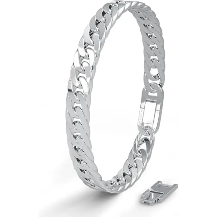 SERASAR Herren Edelstahl Armband, 8mm geflochten, wasserfest, mit Geschenkbox und verlängerbarem Design