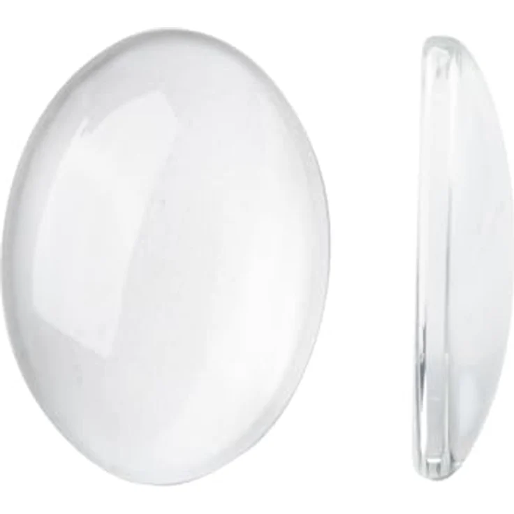 beadsvision 50 Glas Cabochons klar 25x18mm oval, transparente Glascabochons für Schmuckherstellung und Bastelprojekte – Bild 2