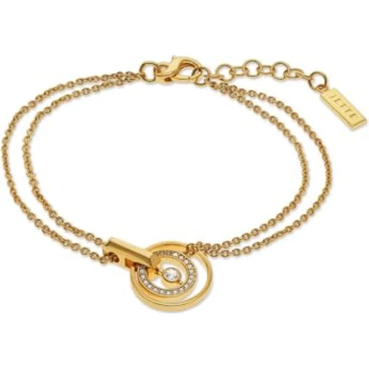 JETTE Damen-Armband 925er Silber, recycelter Zirkonia, Gelbgold, One Size – Bild 1