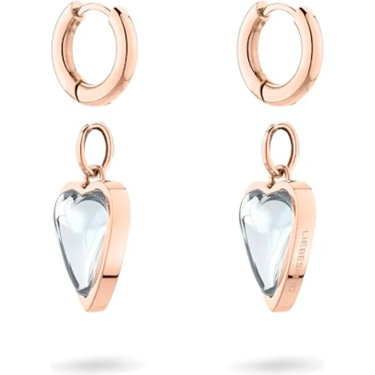 Liebeskind Berlin Damen Ohrringe LJ-1703-E-28, Edelstahl in IP Roségold, 2,8 cm mit Schanierverschluss – Bild 3