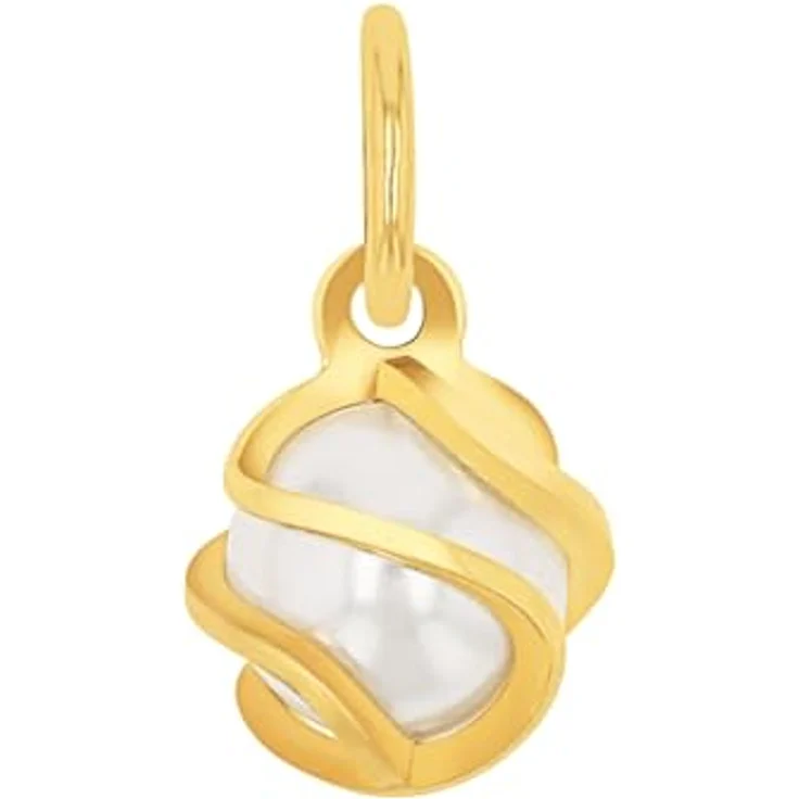 Amor Kettenanhänger Perle, 375 Gold mit weißer Wachsperle, Made in Germany – Bild 1