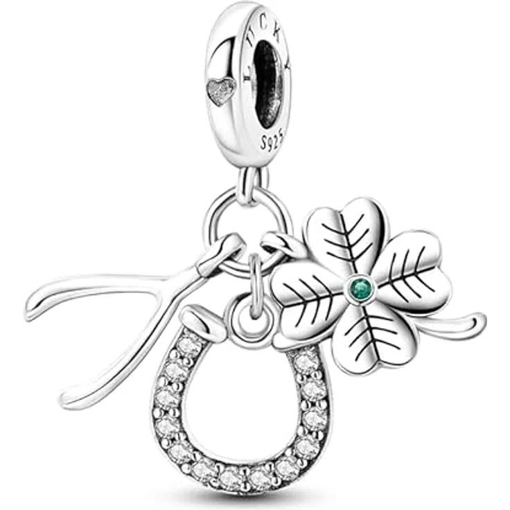 TINSLO Charm Anhänger Damen 925 Sterling Silber, kompatibel mit Pandora Armbändern und Halsketten - elegantes Design mit Zirkonia-Steinen, ideales Geschenk für Frauen und Mädchen – Bild 1