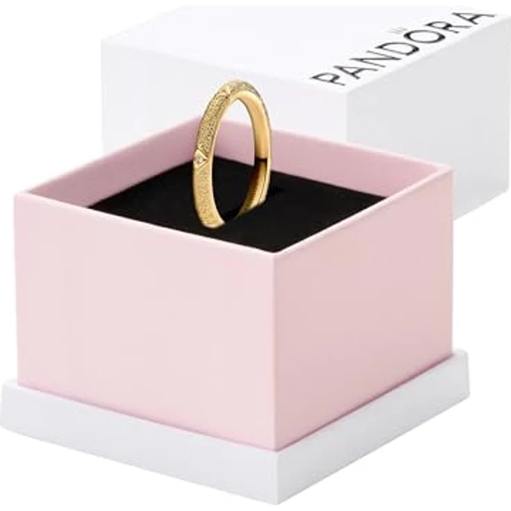 PANDORA 14k Gold-plated Damenring mit klarem Cubic Zirconia, unique metal blend, Modell 163322C01 – Bild 1