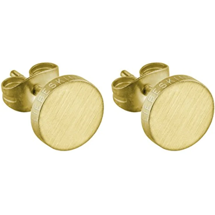 LIEBESKIND Damen-Ohrstecker LJ-0050-E-07, vergoldeter und mattierter Edelstahl, 7 mm Steckverschluss – Bild 1
