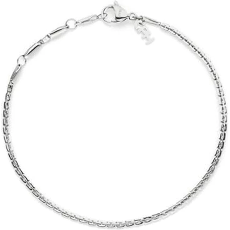 Copenhagen STUDIOS Mini Edgy Bracelet, Unisex Gliederarmband aus poliertem Edelstahl, silber, verstellbare Länge, wasserfest & hautfreundlich – Bild 1