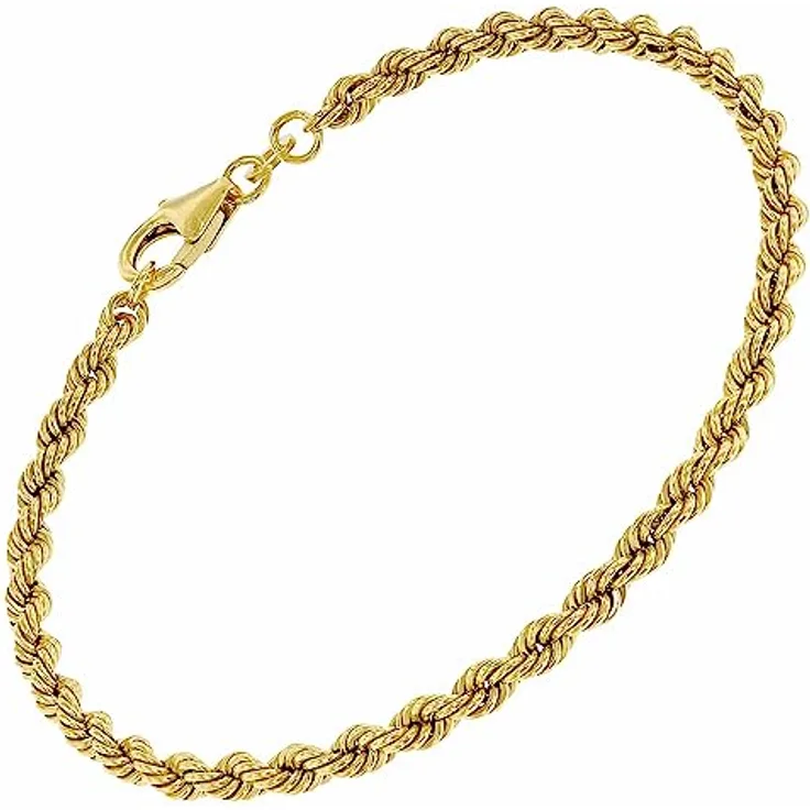 trendor Damen-Armband 333 Gold / 8 Karat Kordelkette, 18,5 cm lang, eleganter Goldschmuck für Frauen, Geschenkidee in Schmuck-Box