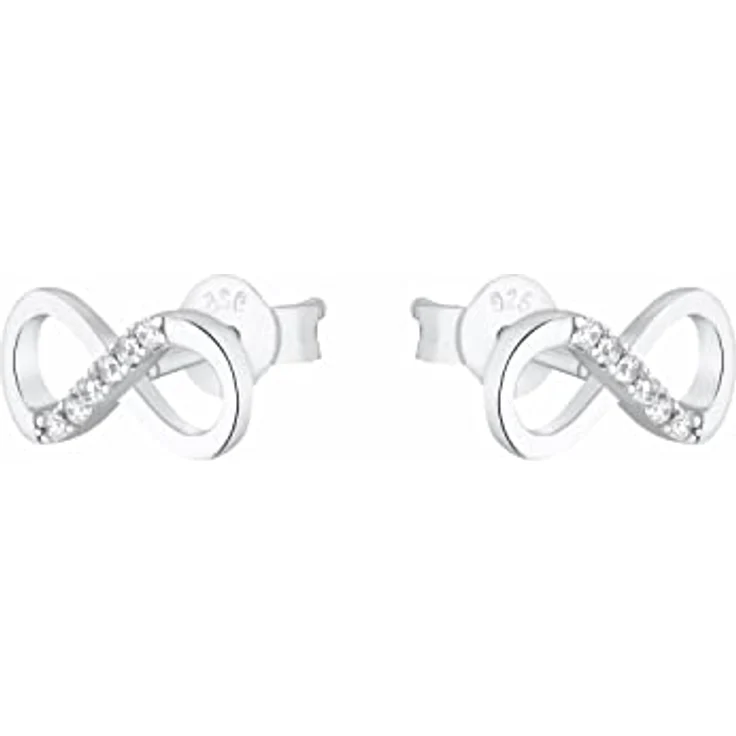 Amor Paar Ohrstecker Infinity, Unendlichkeitsschleife mit Zirkonia (synth), glänzend – Bild 3
