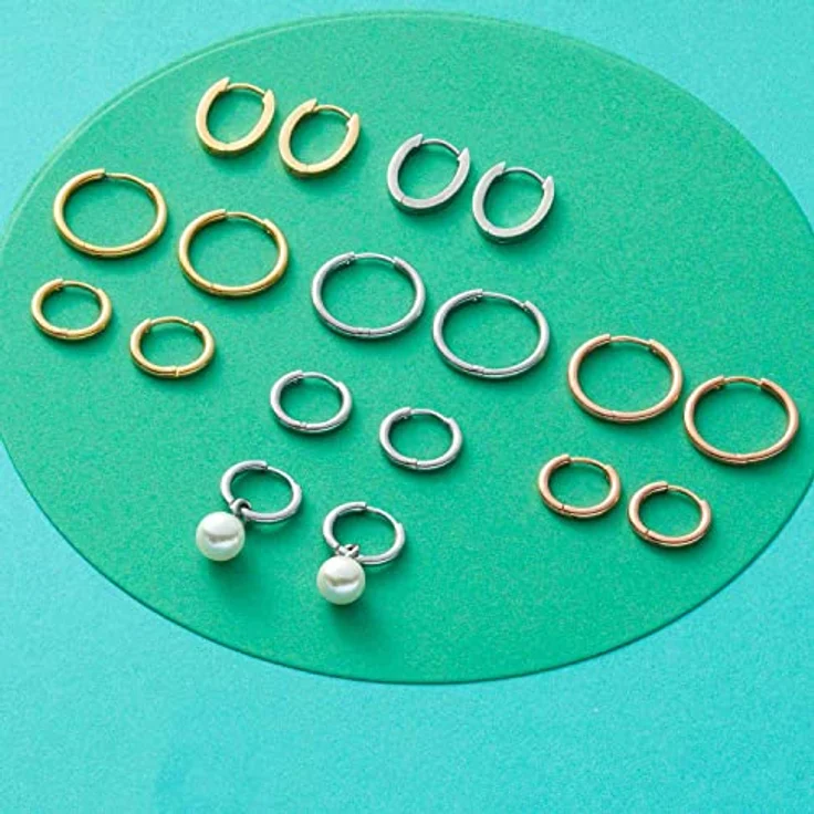 JEWELS BY LEONARDO Jewels Lilo Beauty's Ohrringe, kleine silberfarbene Klapp-Creolen aus Edelstahl, allergikerfreundlich, 1 Paar – Bild 3