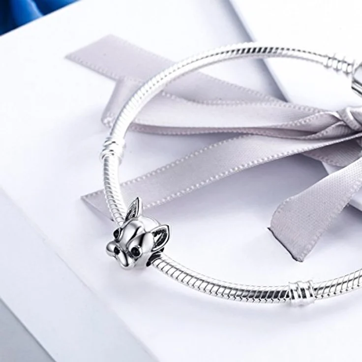 ShiYu 925 Sterling Silber Französische Bulldogge Charms für Pandora Armband, hypoallergen, Lochgröße 4,5-5,0 mm – Bild 4