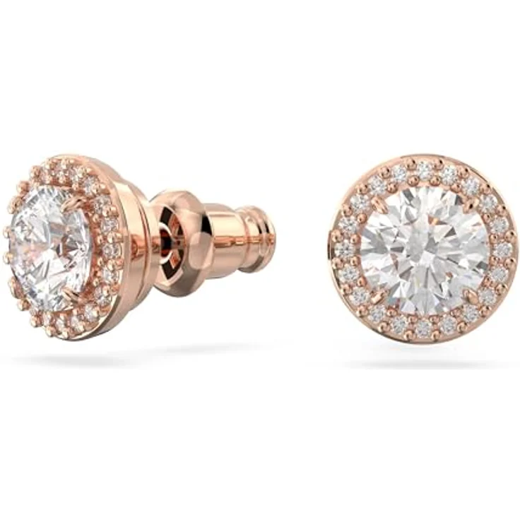 Swarovski Ohrstecker Una Angelic 5636275, roségoldene Ohrringe mit weißen Swarovski-Kristallen, 0,9 cm Länge – Bild 2
