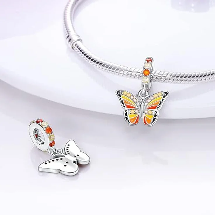 TINSLO Charm Anhänger Damen, 925 Sterling Silber mit Zirkonia-Steinen, kompatibel mit Pandora Armbänder und Halsketten, ideales Geschenk für Frauen und Mädchen – Bild 2