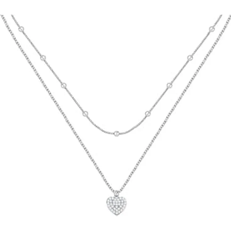 CHRIST Damen-Kette 925er Silber, recycelter Zirkonia, One Size, Silber