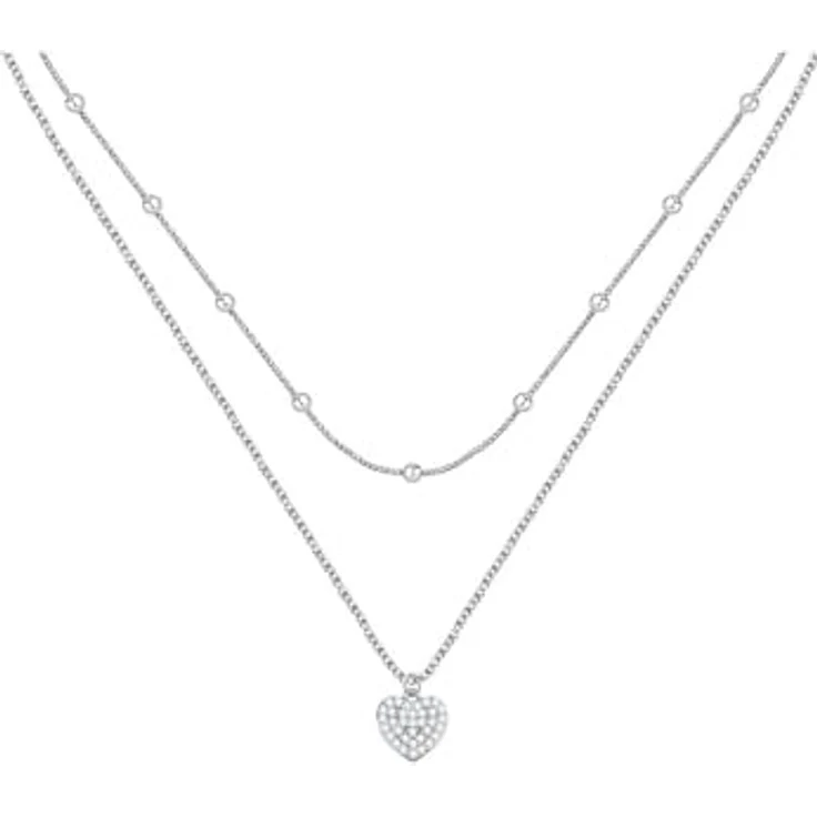 CHRIST Damen-Kette 925er Silber, recycelter Zirkonia, One Size, Silber – Bild 1