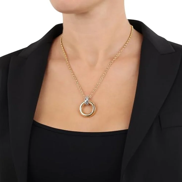 JOOP! Kette mit Anhänger, Edelstahl Halsschmuck für Damen, mit synthetischen Zirkonia, 50+5 cm, Weiß, in Schmuck Geschenk Box – Bild 4