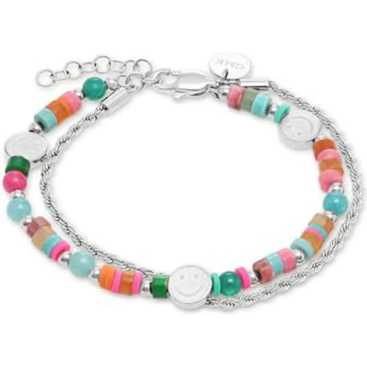 Guido Maria Kretschmer Jewelry GMK Collection Damen-Armband Edelstahl mit 6 Achat, One Size, Silber – Bild 1