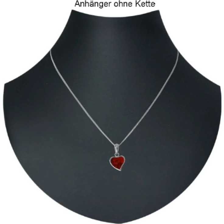 InCollections Damen-Anhänger 925/000 Sterlingsilber mit Bernstein, Herz, funkelndes Design, ideales Geschenk – Bild 3