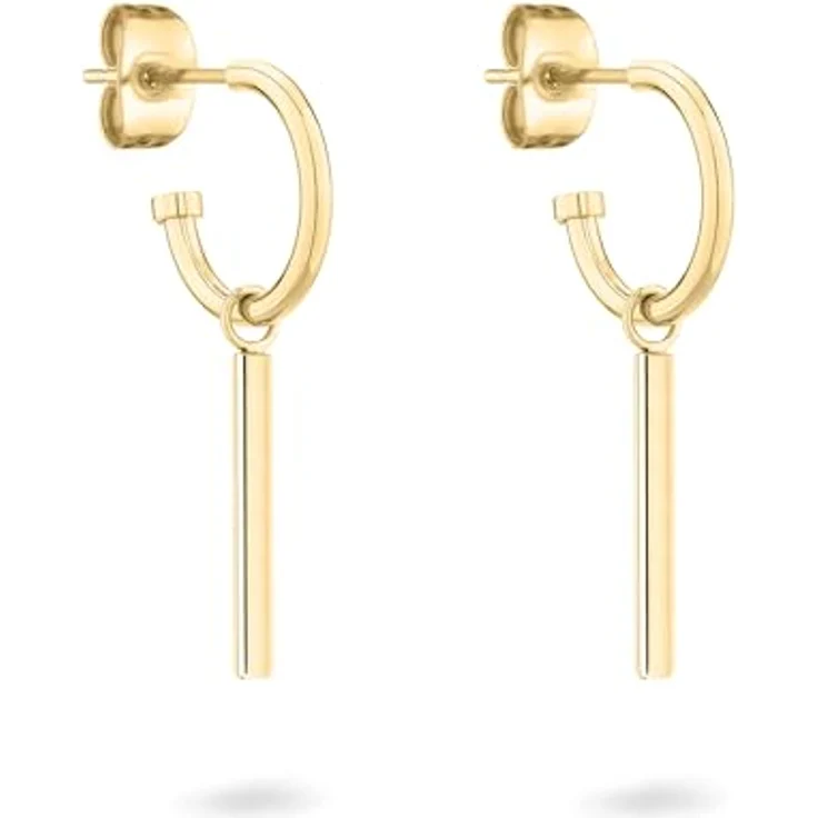 Tamaris Stäbchen-Creole TJ-0590-E-35, Edelstahl in IP Gold, 3,5 cm, mit Steckverschluss – Bild 1