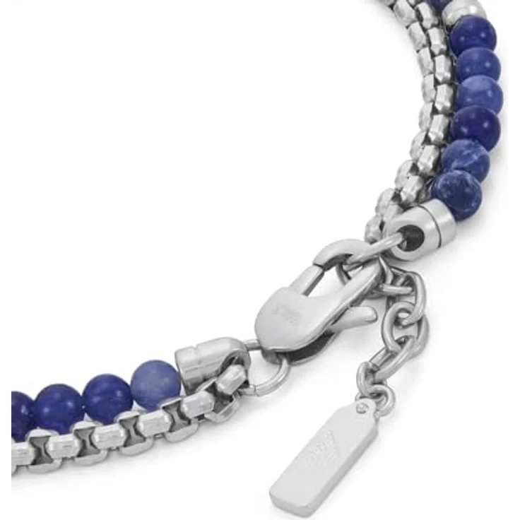 Emporio Armani Herren Edelstahlarmband EGS3323040, silberfarben, matt mit Karabinerverschluss, 203 mm Länge – Bild 4