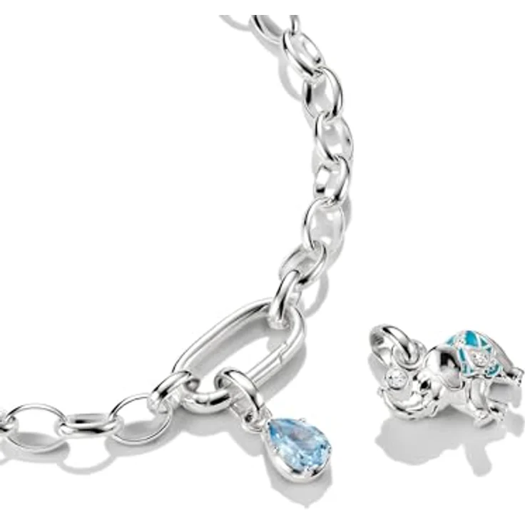THOMAS SABO Connect Charm Pendant Birthstone Collection, 925 Sterling Silber, Geburtsstein März mit Monatseingravierung – Bild 2