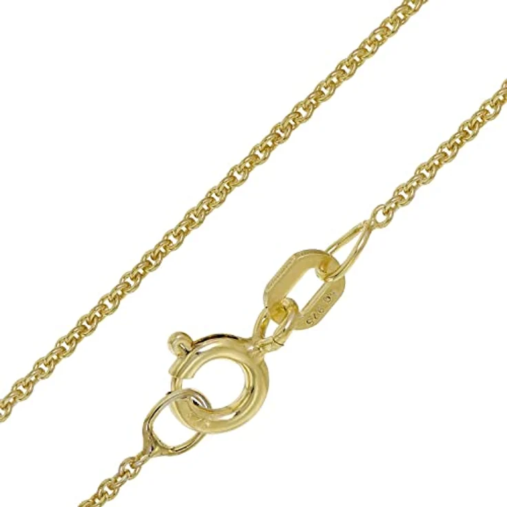 trendor Buchstaben-Anhänger M Gold 333/8K mit vergoldeter Silberkette, 42 cm, modisches Schmuckstück für Damen, Geschenkidee – Bild 3
