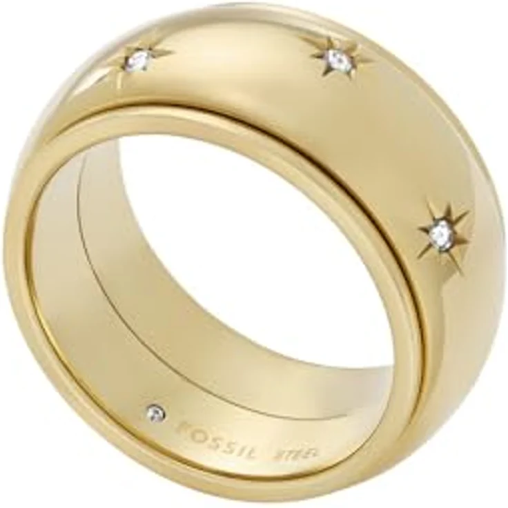 Fossil Damen Edelstahlband Ring, Modell Sadie, 6, Mattes Gold – Bild 4