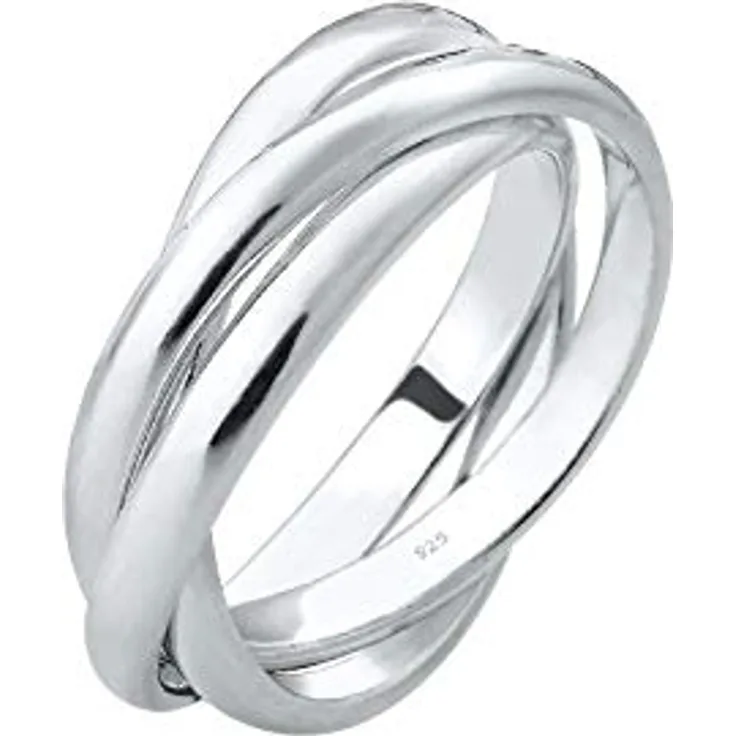 Elli Ring Damen Trio Wickel Basic, 925 Sterling Silber, handgefertigt, anlaufgeschützt