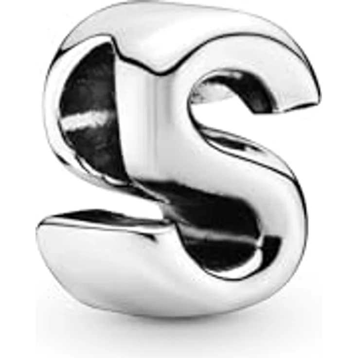 PANDORA Moments Buchstabe S, wendbares Alphabet-Charm aus Sterling-Silber mit geprägten Herzen und Perlen, kompatibel mit Armbändern der Moments Kollektion – Bild 2