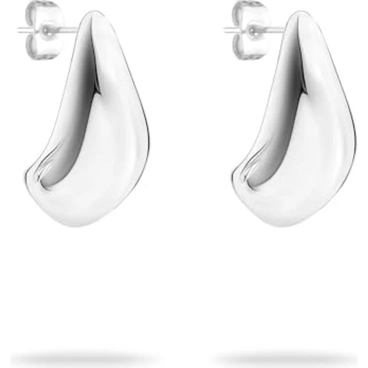 Tamaris Chunky Creolen TJ-0600-E-22, Edelstahl IP Silber, 2,2 cm mit Steckverschluss – Bild 1