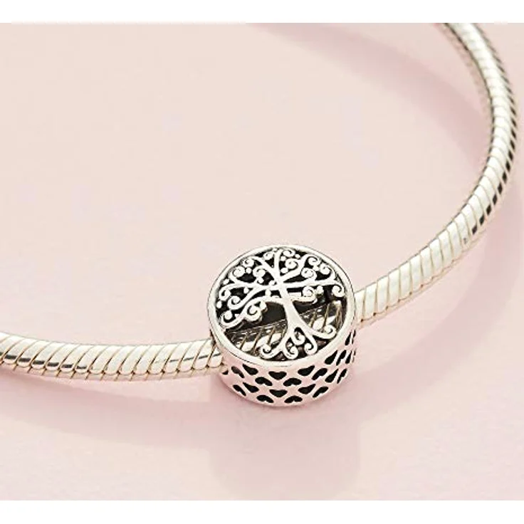 PANDORA Damen-Bead Charms 925 Sterlingsilber mit Familienbaum und Gravur "Family is where Love grows", passend für Charmarmbänder – Bild 5
