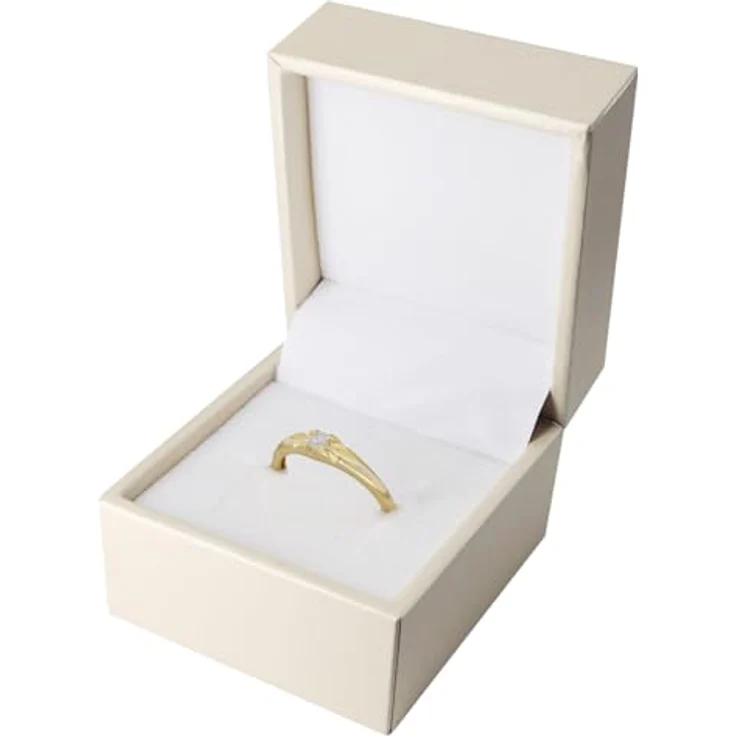 Glizz Goldring 8 Karat Gold 333 für Damen und Herren mit Zirkonia, poliert und funkelnd – Bild 5