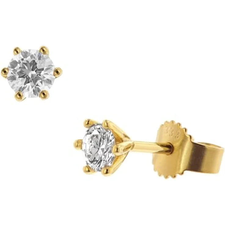 GLIZZ Lab Grown Diamant-Ohrringe 0,5 ct. in Gold 333, Brillant Ohrstecker mit TW Farbe und VSI Reinheit, eleganter Damen-Schmuck, GL8650 – Bild 1