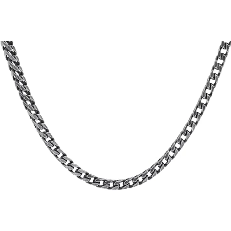 trendor Herren-Halskette 925 Silber Oxydiert Fuchsschwanzkette 4,3 mm, 50 cm, Made in Germany, mit Karabiner-Verschluss, inkl. Geschenkpackung und Mikrofaser-Pflegetuch – Bild 2