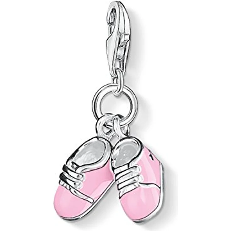 THOMAS SABO Charm-Anhänger Rosa Babyschuhe aus 925 Sterlingsilber, Charm Club mit Karabinerhaken, geeignet für Bettelarmbänder und Ketten – Bild 1