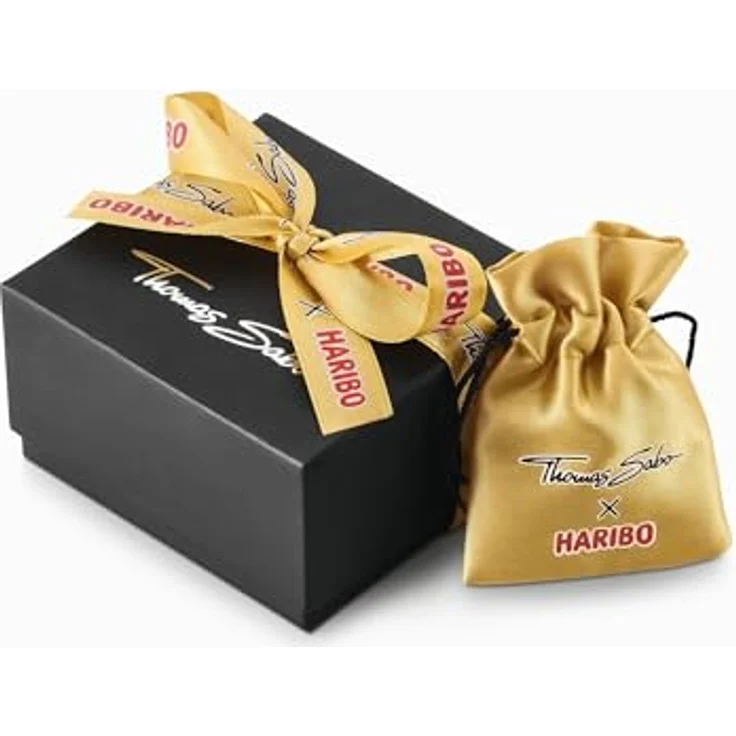 THOMAS SABO Charm-Einhänger THOMAS SABO x HARIBO, Goldbär mit Kristallglas, verspieltes Design für Armbänder und Ketten – Bild 5