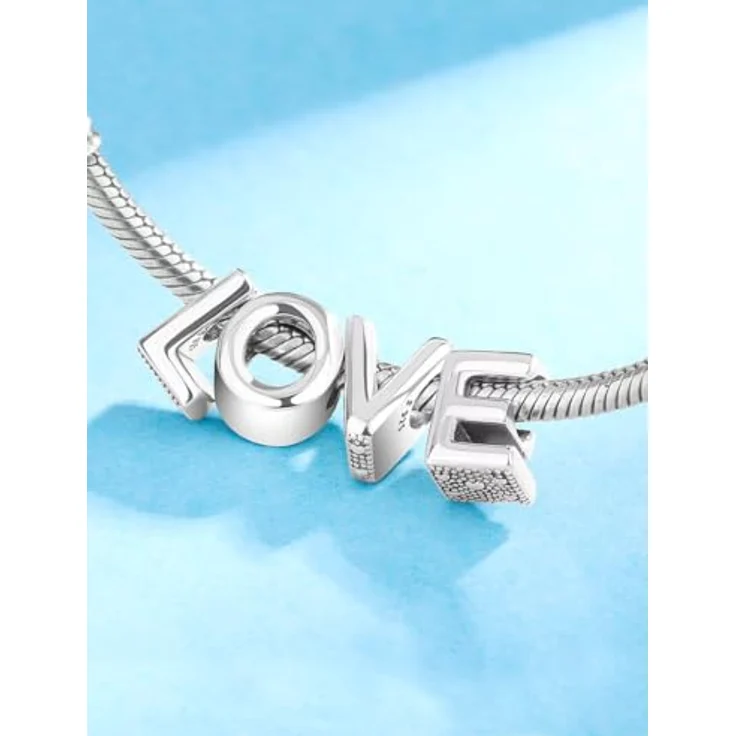 Anduonie Buchstabe Charm Anhänger Silber 925, roter Bead Anhänger für europäische Armbänder und Halsketten, Lochgröße 4.5mm-5.0mm, Modell (Z) – Bild 3