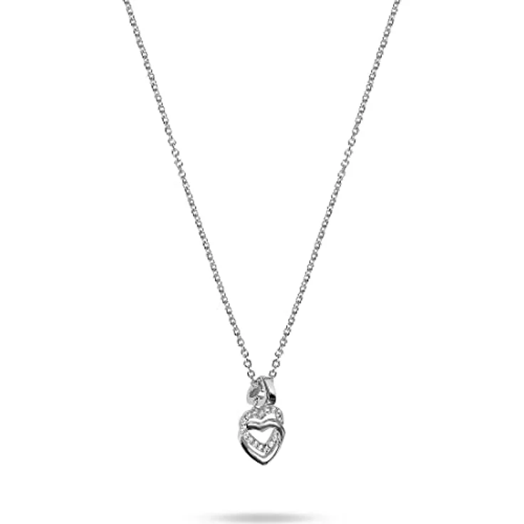 JETTE Damen-Halskette aus 925er Silber, 45 cm Länge mit 15 Zirkonia, Geschenkbox inbegrepen, One Size – Bild 1