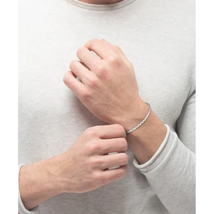 BOSS Jewelry Evan Armband aus Edelstahl, 195 mm Innenumfang, mit Logo-Anhänger und Karabinerverschluss – Bild 3